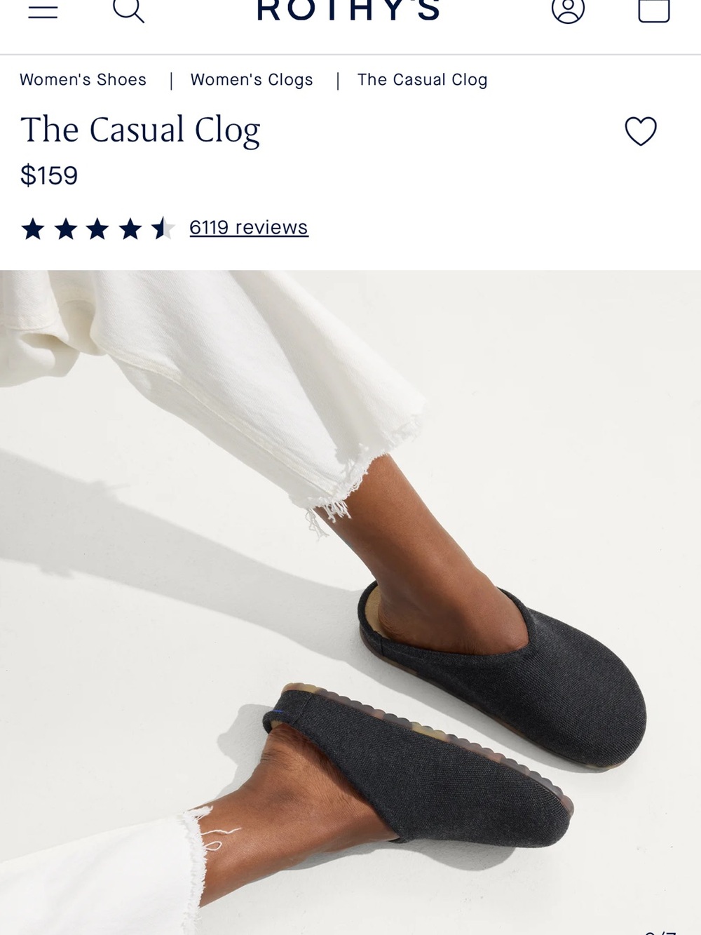 Rothy's Casual Clog in Soft Black